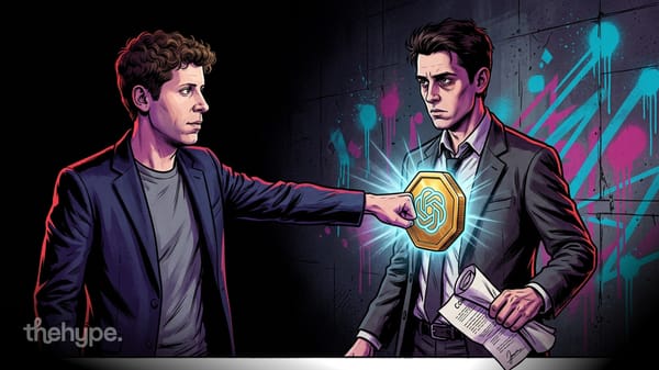 Comic-style man in YC hoodie ripping it open to show the OpenAI logo, with a $2M laptop and 114B token streams around him.