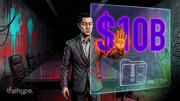 Illustrated man in suit touches holographic $10B screen with file icon in dark boardroom, referencing Stepfun's IPO strategy