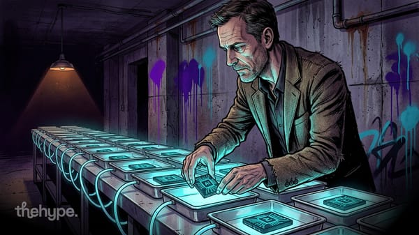 Man in graffitied basement places glowing AI chips into trays — YC Spring 2026 batch tilts AI and agentic.