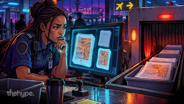 ChatGPT detector: an airport security officer spots glowing machine patterns in scanned essays