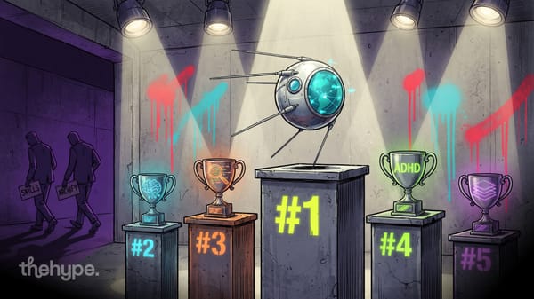 Satellite trophy on the #1 podium among five glowing cups as SKILLS and ARCHIFY exit — top github repos of the week.