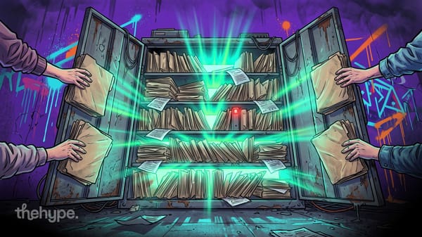 Four hands open a glowing filing cabinet full of folders, for Anthropic donating Agent Skills to the Agentic AI Foundation